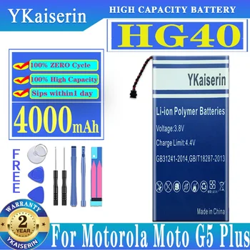 YKaiserin Bateria 4000mAh para Motorola Moto G5 Mais G5Plus XT1684 XT1685 XT1687 XT1681 HG40 HG 40 Bateria do Telefone
