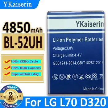 YKaiserin Novo 4850mAh BL-52UH Bateria Para LG Espírito H422 D280N D285 D320 D325 DUAL SIM H443 Escape 2 VS876 L65 L70 MS323 BL52UH